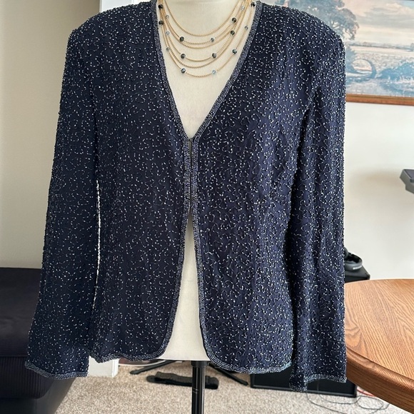 House Of Frazer All Over Sequin Blazer Jacket Size 12 - Picture 2 of 13